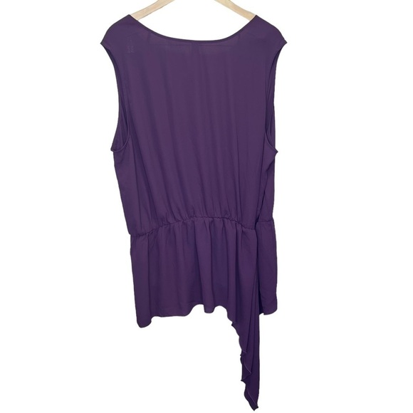 Melissa McCarthy Purple Faux Wrap Sleeveless Blouse Size 2x - Picture 10 of 10